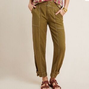 Anthropologie Jackson Sage Green Utility Trousers size 8